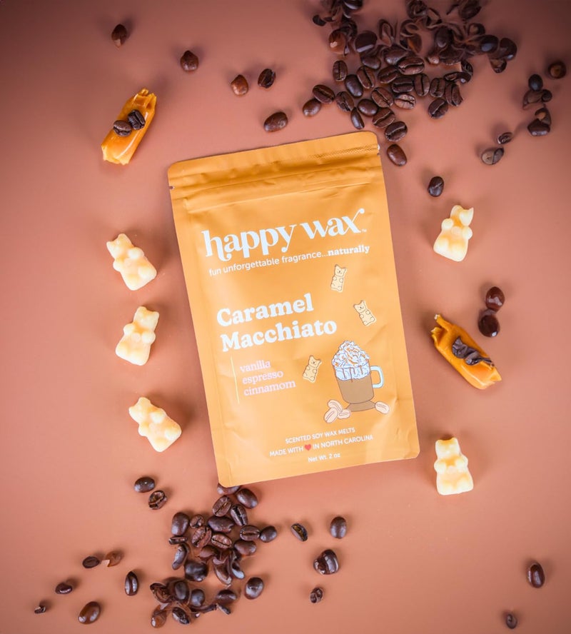 هابي واكس مجموعة Happy Wax Coffee Mix Collection ذوبان شمع الصويا الطبيعي المعطر - إجمالي 6 أوقية. مجموعة الشمع المعطر المذاب تتضمن 2 أونصة من قهوة البندق، 2 أونصة من حبوب الفانيليا لاتيه و2 أونصة من الكراميل ماكياتو - Image 2